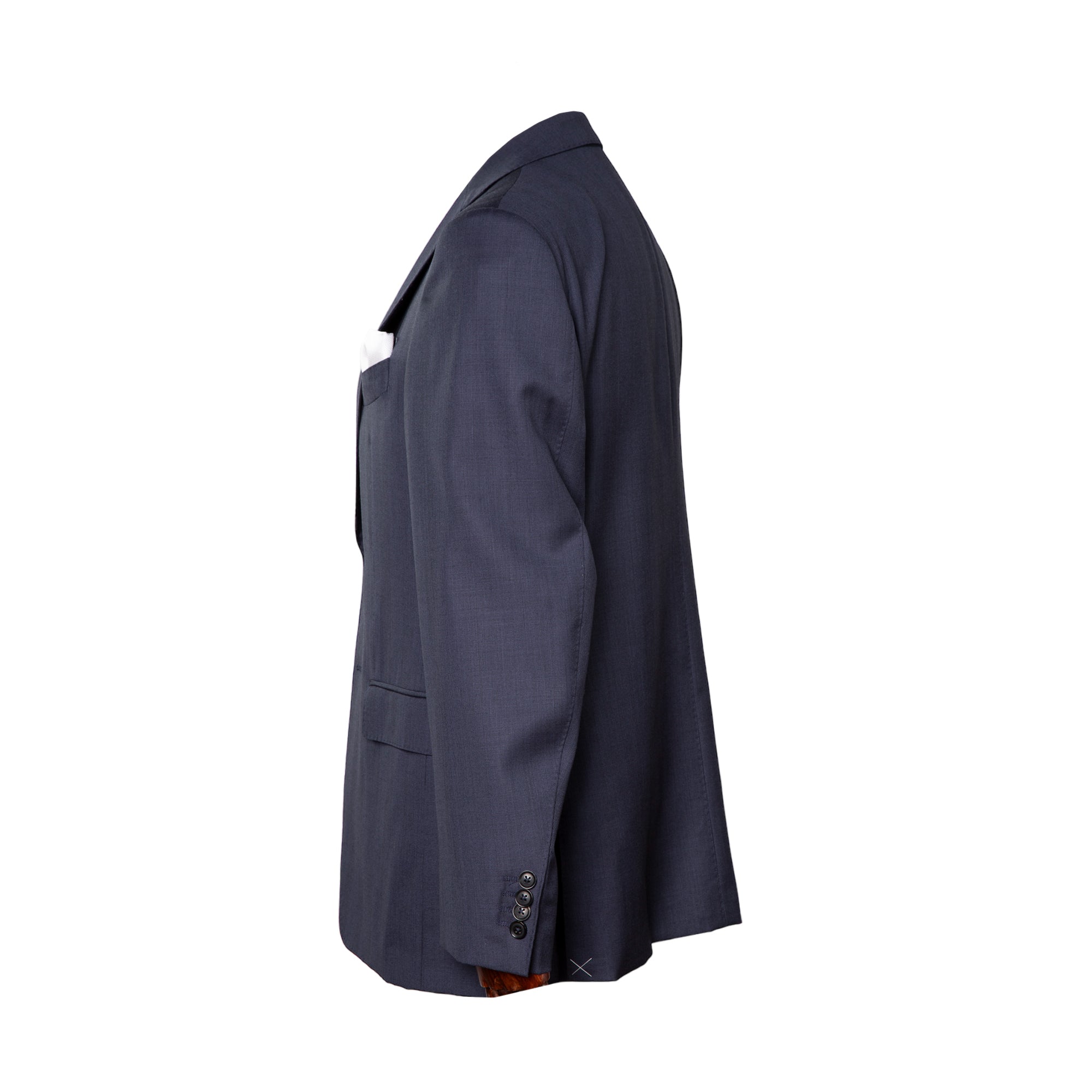 Henry Sartorial x Dormeuil Navy Check Wool Suit for Men - Premium Business Attire & Formal Wear - Perfect for Office Meetings, Weddings, and Special Occasions