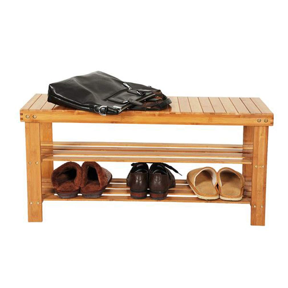 Premium 3-Tier Bamboo Shoe Rack Bench - Space-Saving Shoe Storage Organizer with Wood Finish - Perfect for Entryway, Hallway, Bathroom & Living Room Organization - Sturdy Shoe Shelf for Home & Office Use