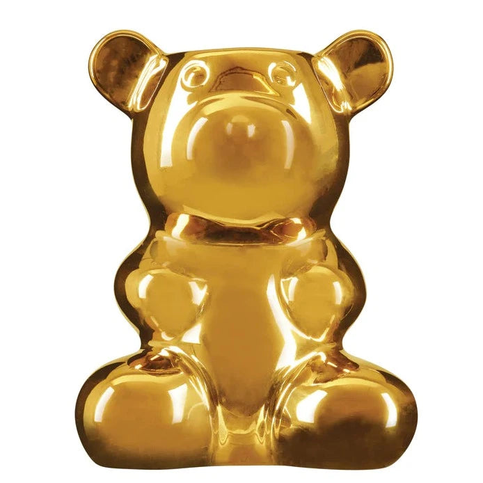 Nostalgia Bear Crystal Haze Vase in Gold - Perfect for Home Decor, Gift Giving & Wedding Centerpieces