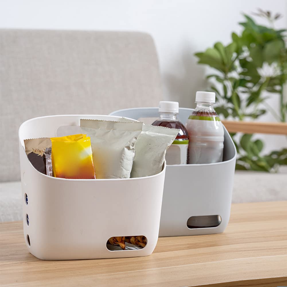 3-Pack Hanging Plastic Baskets with Hooks - Drainage Shower Organizer, Kitchen & Bedroom Storage Baskets, Space-Saving Home Decor (Gray) - Perfect for Bathroom, Pantry, and Closet Organization