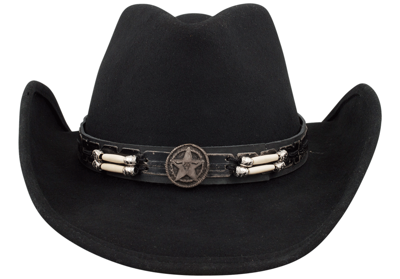 Bullhide Skynard Felt Cowboy Hat - Black | Western Style Cowboy Hat for Men & Women | Perfect for Rodeo, Country Music Festivals & Outdoor Adventures