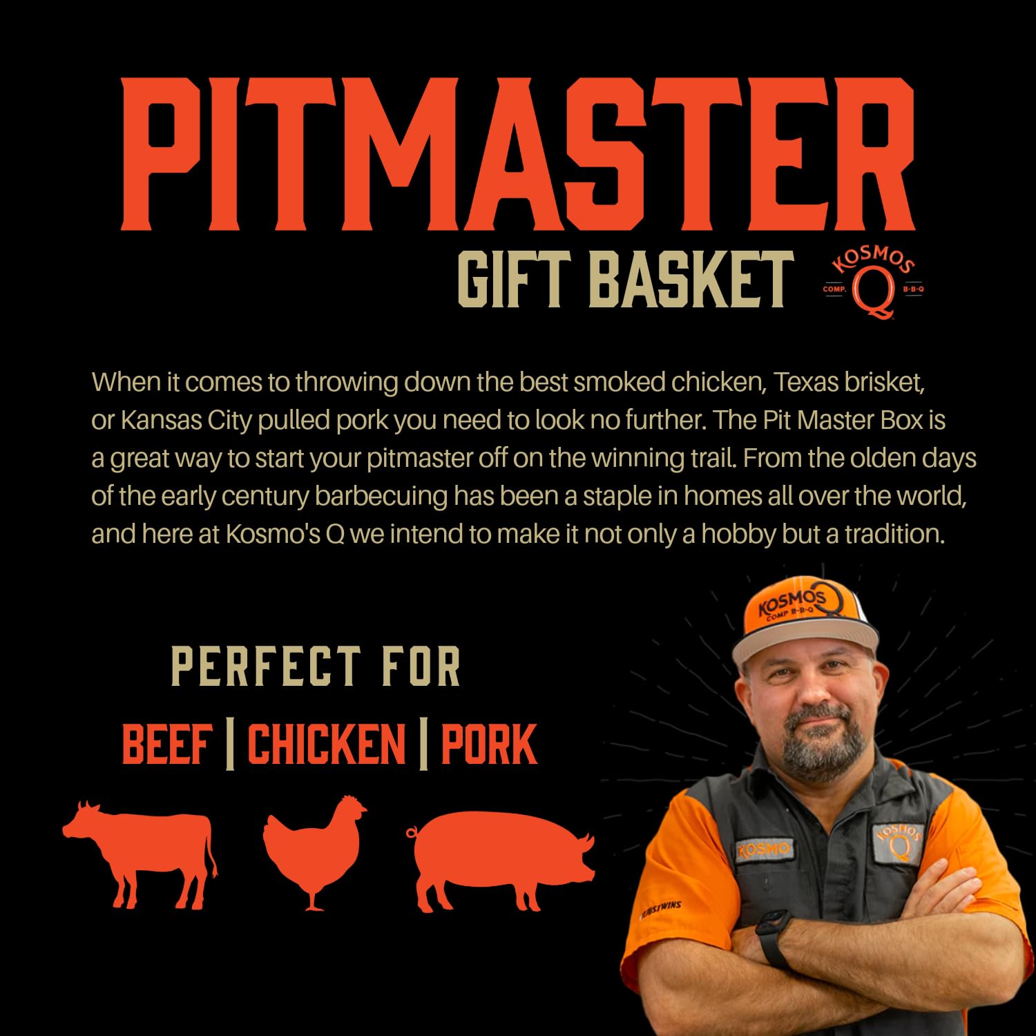 Kosmos Q Pitmaster BBQ Sauce & Spices Gift Set - 8-Piece Grill Seasoning Kit with Barbecue Sauce & Meat Rubs (8 Flavors) - Perfect for Backyard Grilling, Tailgating & BBQ Parties