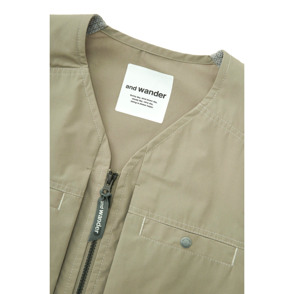 AND WANDER Tough Aramid Vest for Men (Size M) - Light Beige | Outdoor Hiking & Urban Adventure Wear