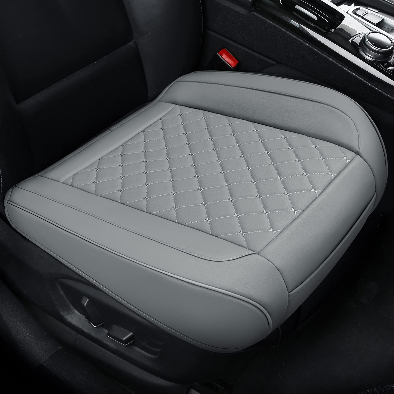 Premium PU Leather Car Seat Covers - Universal Fit for 95% Vehicles (Grey) | Front Seat Cushion Protectors for Cars, SUVs & Trucks | Waterproof & Easy to Clean | Perfect for Daily Commute, Road Trips & Family Travel
