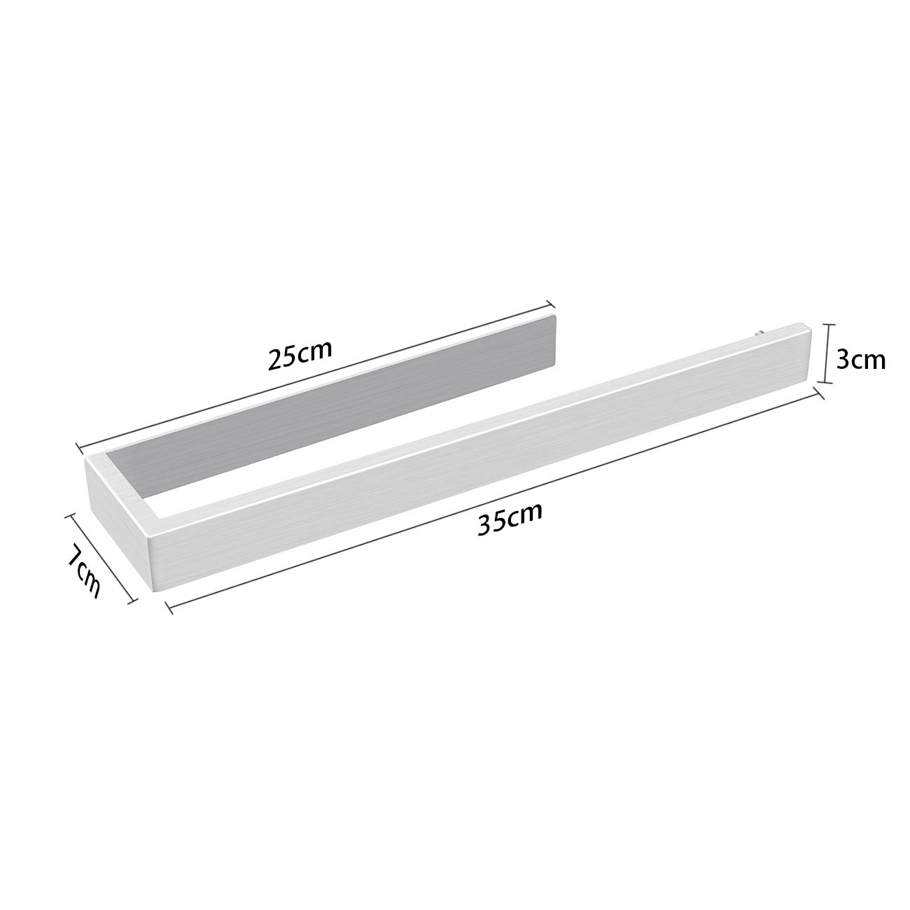 No-Drill Stainless Steel Self-Adhesive Towel Bar - 13.8 Inch Brushed Silver Bathroom Towel Holder - Durable Space-Saving Hand Towel Rack for Bathroom, Kitchen, RV & Dorm