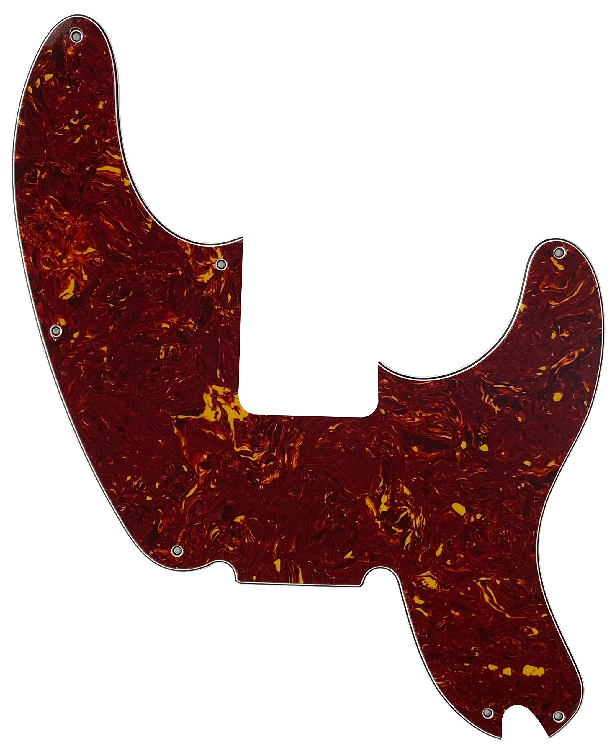 Fender Telecaster Precision Bass Guitar Pickguard - 4 Ply Red Tortoise Shell Pick Guard Replacement for Electric Bass Guitar | Perfect for DIY Repairs & Custom Upgrades