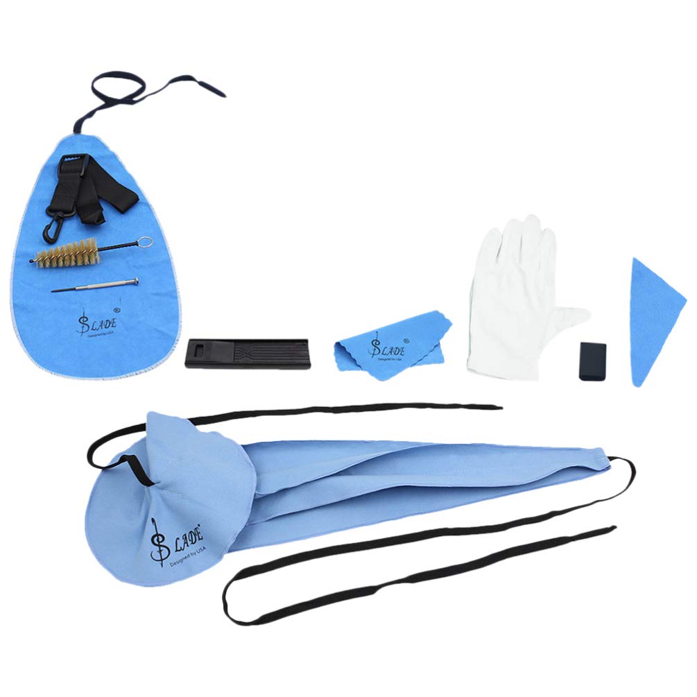 EXCEART Saxophone Cleaning Kit - 10-Piece Set with Pull Through, Mouthpiece Brush, Cloth Belt, Thumb Rest Cushion, Reed Case & Screwdriver - Perfect for Saxophone Maintenance & Performance Preparation