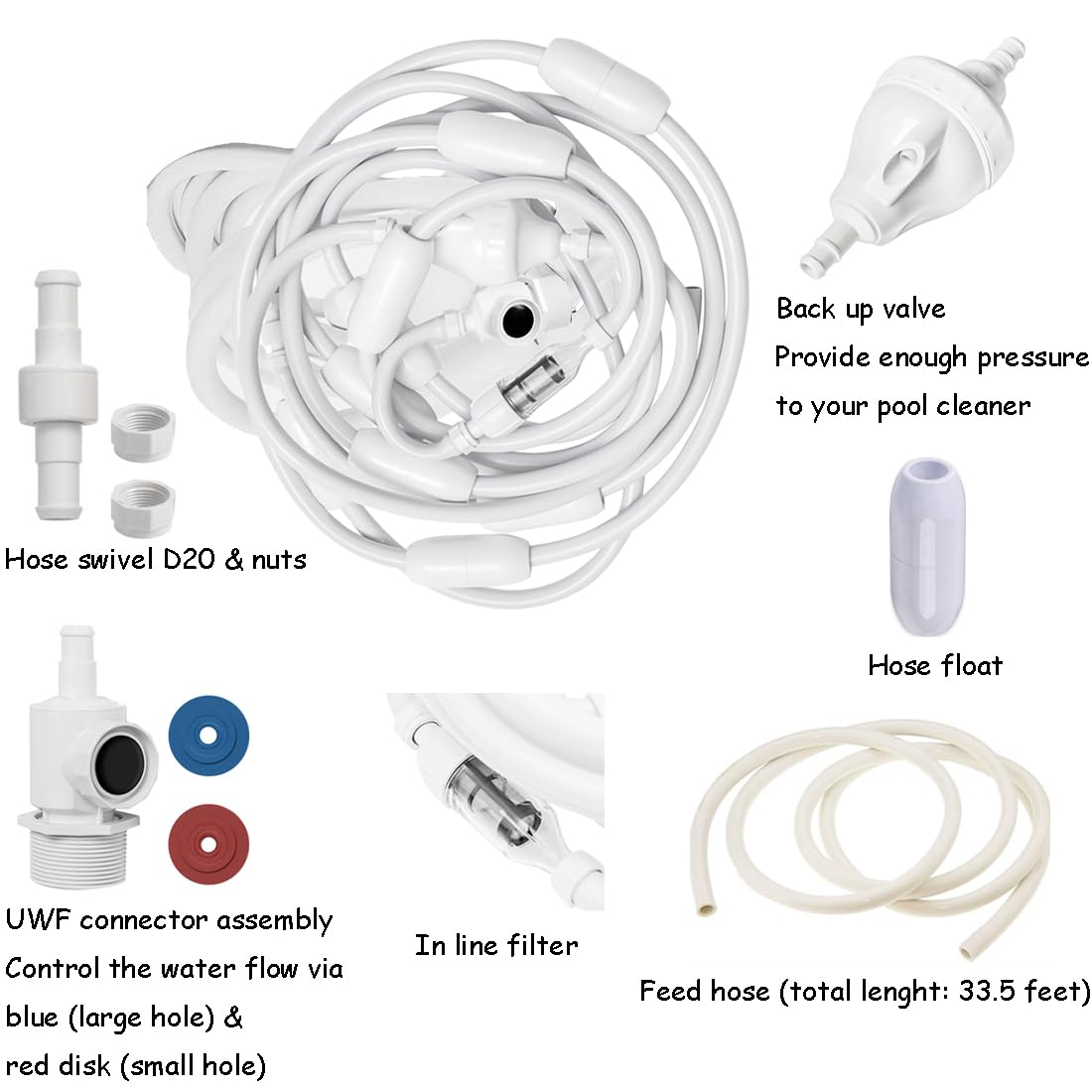 Polaris 280 380 180 Pool Cleaner Hose Replacement - for Pool Sweep & Maintenance