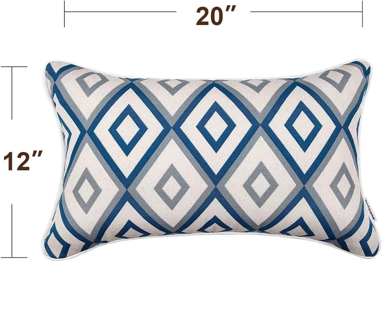 JMGBird Waterproof Outdoor Pillows Set of 2 - 12×20 Inch Lumbar Cushions with Inserts for Patio Furniture, Garden Chairs, Poolside Lounging & Backyard Decor
