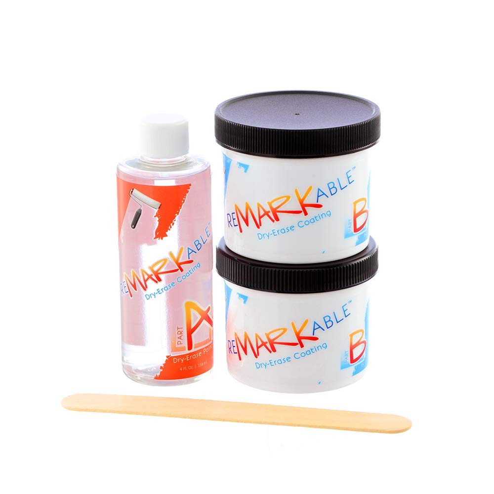 Remarkable Whiteboard Dry Erase Paint Kit - 35 ft² Clear Coating, Transforms Any Surface into a Whiteboard (12 fl oz) - Perfect for Home Offices, Classrooms & DIY Projects