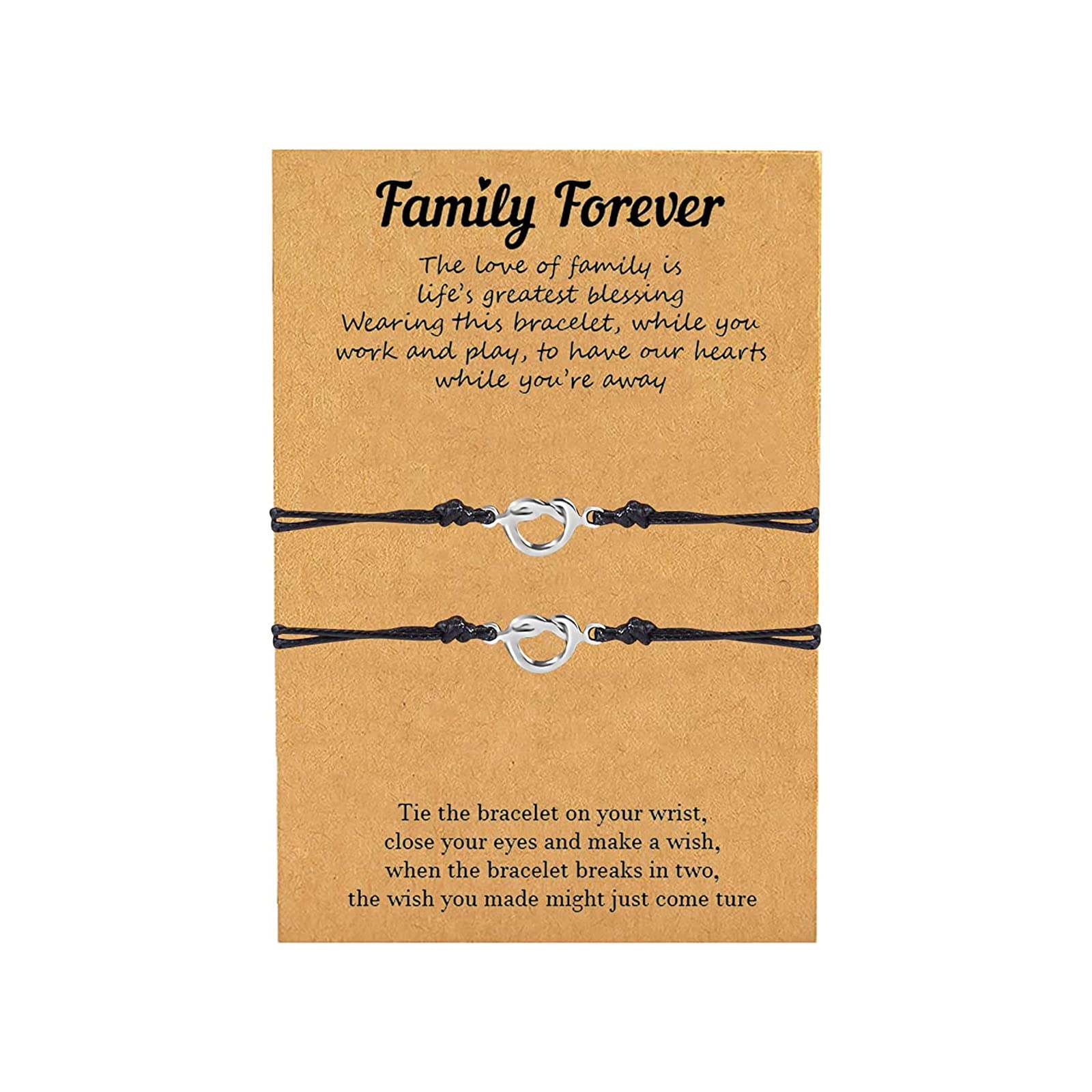 HUASAI 2/3/4/5/6 Pcs Family Bracelets Set - Adjustable Knot Friendship Bracelets for Women, Men, Girls & Boys - Meaningful Gift for Family & Best Friends - Perfect for Anniversaries, Birthdays & Matching Couple Jewelry