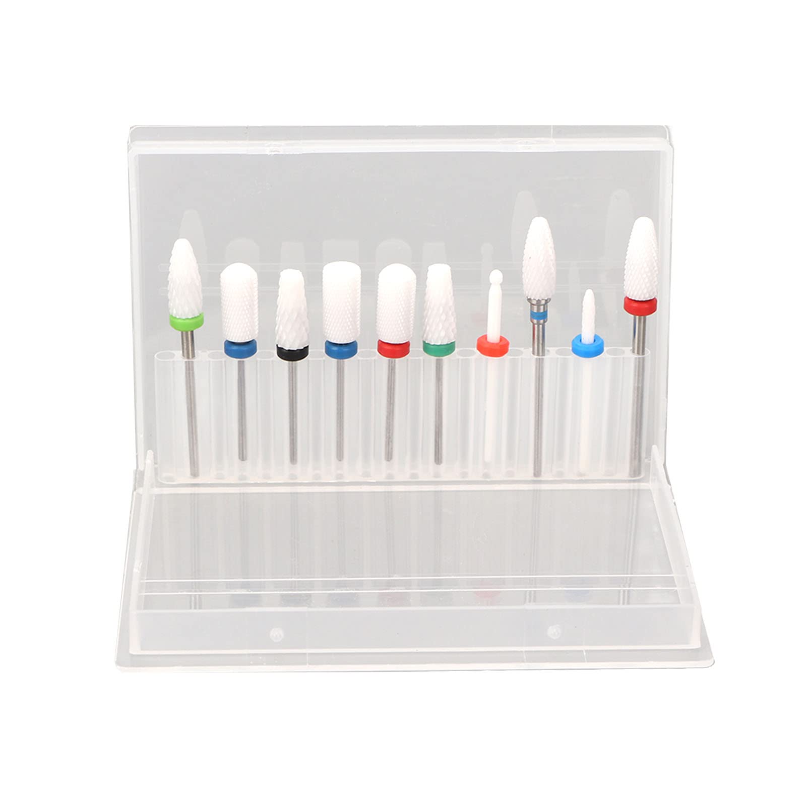10pcs Professional Ceramic Nail Drill Bits Set with Storage Box - Electric Nail File Kit for Acrylic Nails, Cuticle Removal & Nail Shaping | Durable & Safe for Gel, Acrylic & Natural Nails | Perfect for Home Manicure, Salon Nail Art & DIY Nail Care | Ideal for Nail Technicians, Beauty Salons & At-Home Nail Enthusiasts