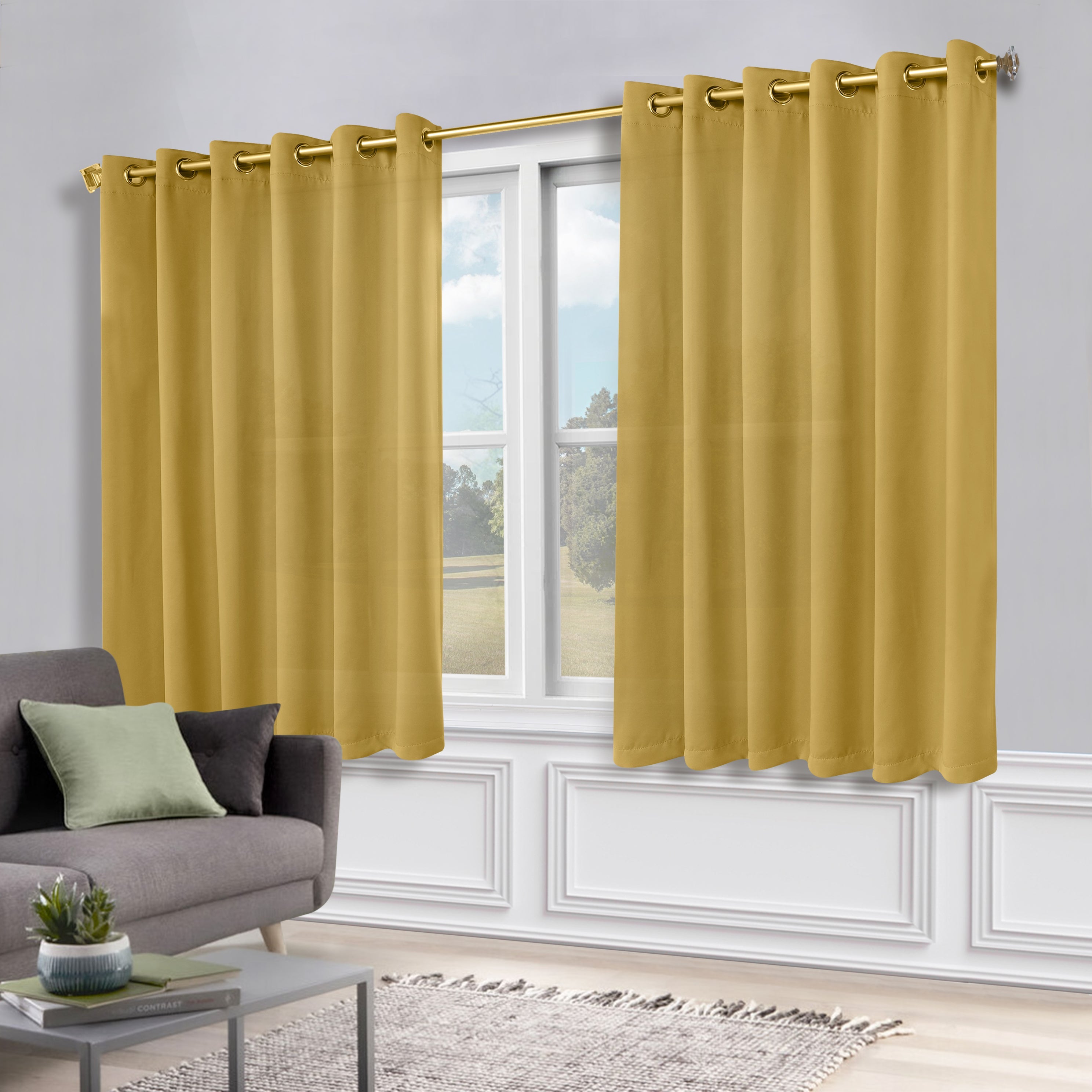 Machine Washable Blackout Curtains Set of 2 - Solid Color Room Darkening Window Treatments for Bedroom & Nursery - Blocks Light & Noise for Better Sleep
