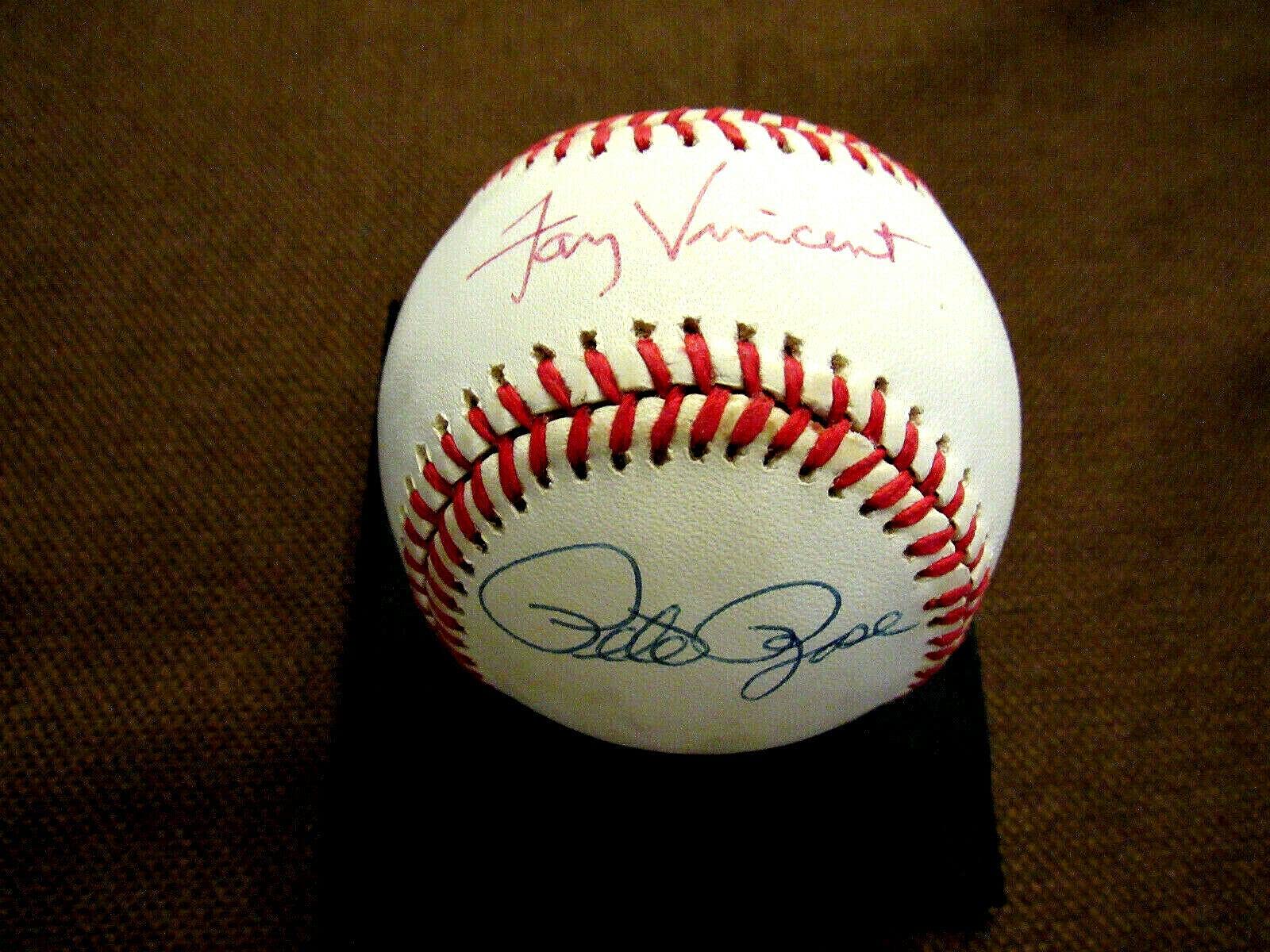 Fay Vincent Pete Rose Signed Baseball JSA Certified - Authentic Autographed MLB Collectible for Sports Memorabilia & Fan Display