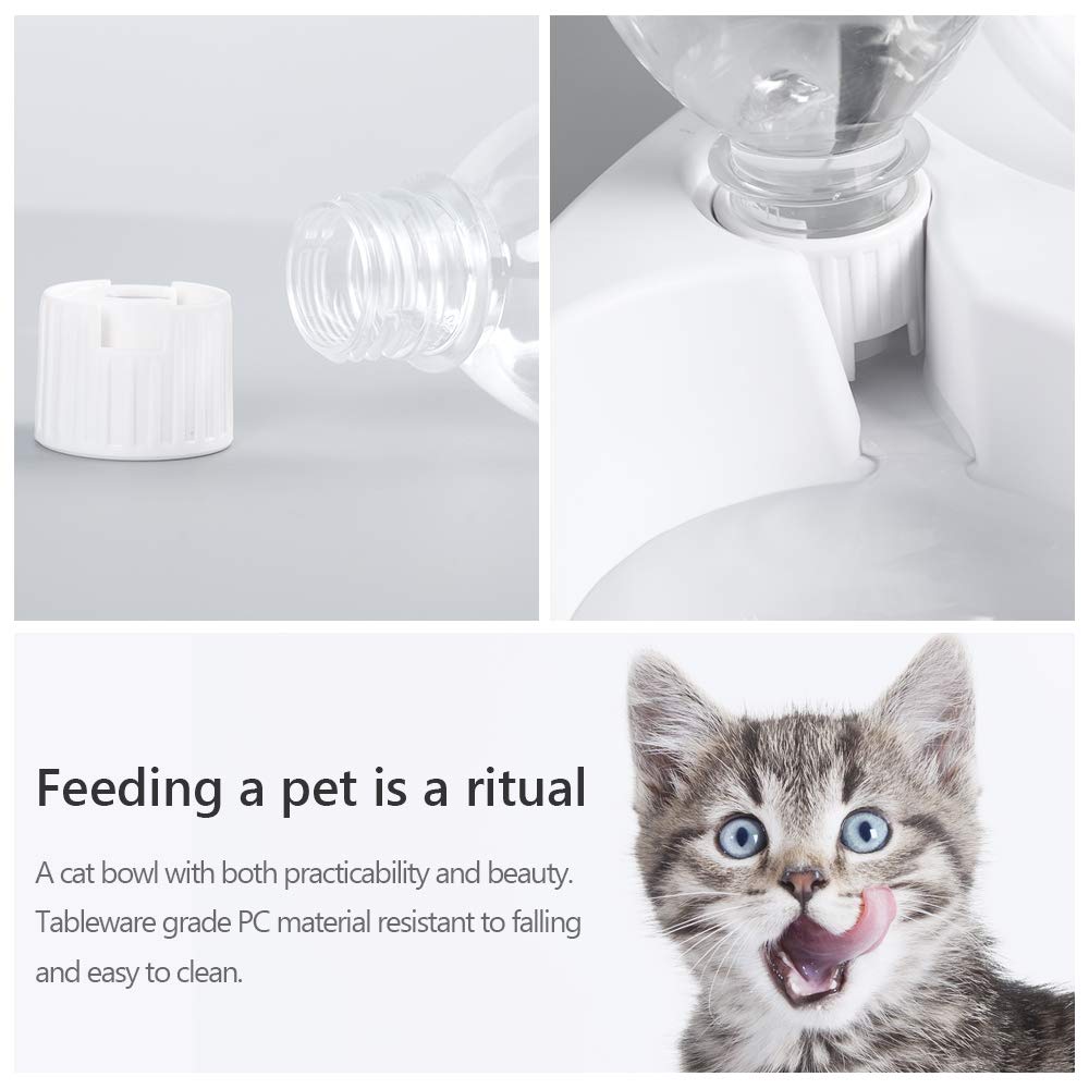 MILIFUN Double Pet Bowls - 15° Tilted Dog and Cat Food & Water Bowl Set with Automatic Waterer Bottle for Small to Medium Pets | Perfect for Home, Travel, and Outdoor Use