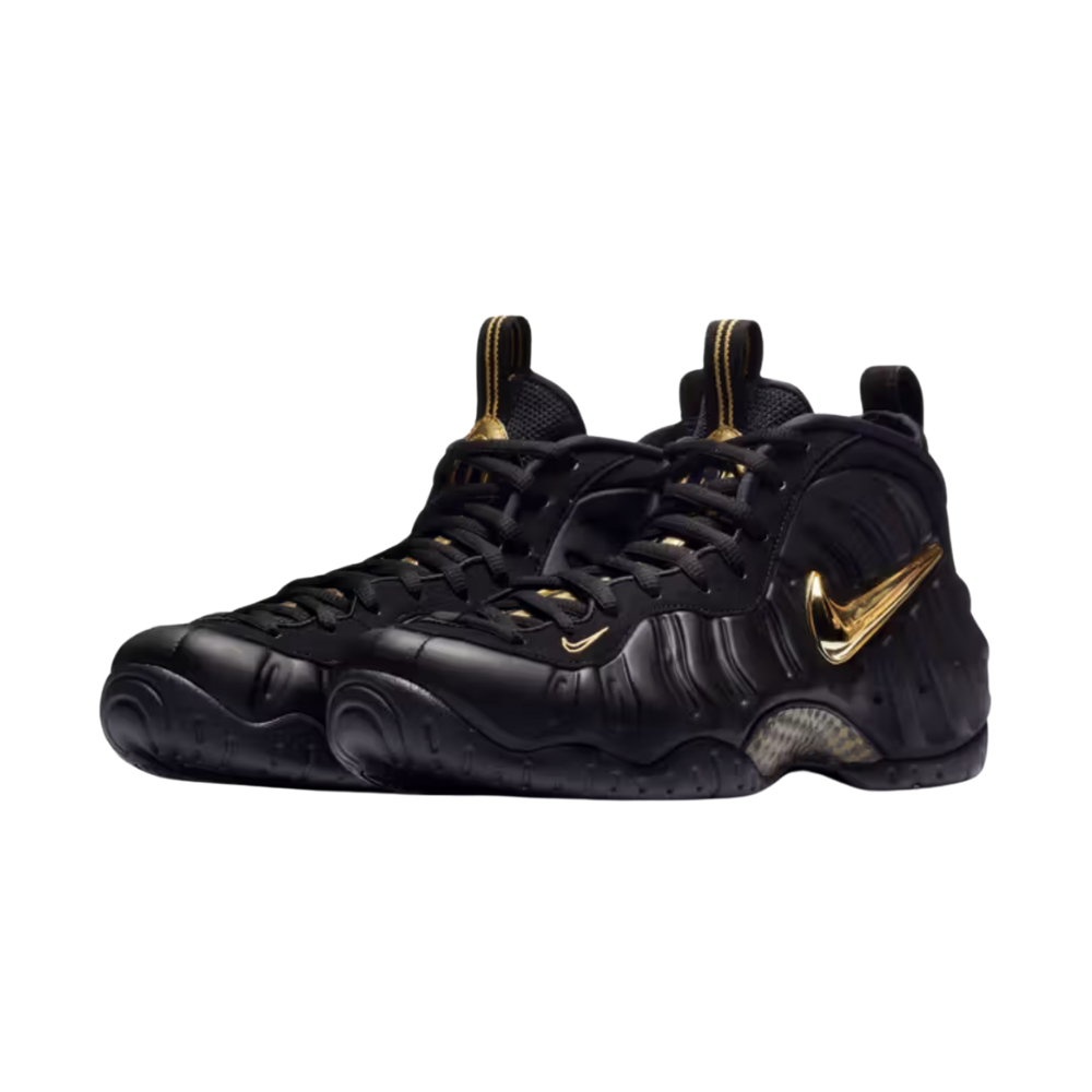 Nike Air Foamposite Pro Basketball Shoes - Black/Metallic Gold for Men | High-Performance Court Sneakers for Basketball & Streetwear Fashion