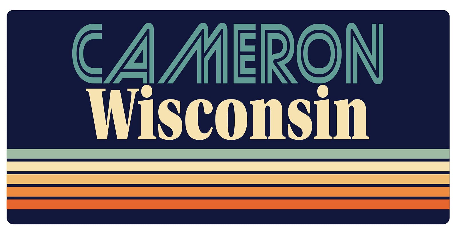 Vintage Cameron Wisconsin 5 x 2.5-Inch Refrigerator Magnet - Retro Fridge Decor for Home & Office - Perfect for Kitchens, Dorm Rooms & Gift Giving