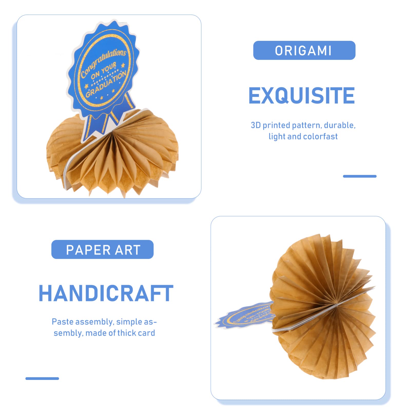 VOSAREA Graduation Honeycomb Decor Set - 2022 Graduation Party Garland with Honeycomb Balls, Paper Graduation Hat & Table Decorations for Graduation Party, Dining Table & Home Celebration