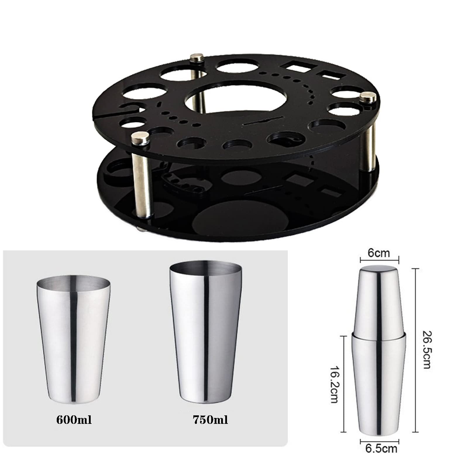 30Pcs Professional Bartender Kit - Stainless Steel Cocktail Shaker Set with 360° Rotating Acrylic Stand - Complete Bar Tool Set for Mixing Drinks - Perfect for Home Bars, Parties & Cocktail Making