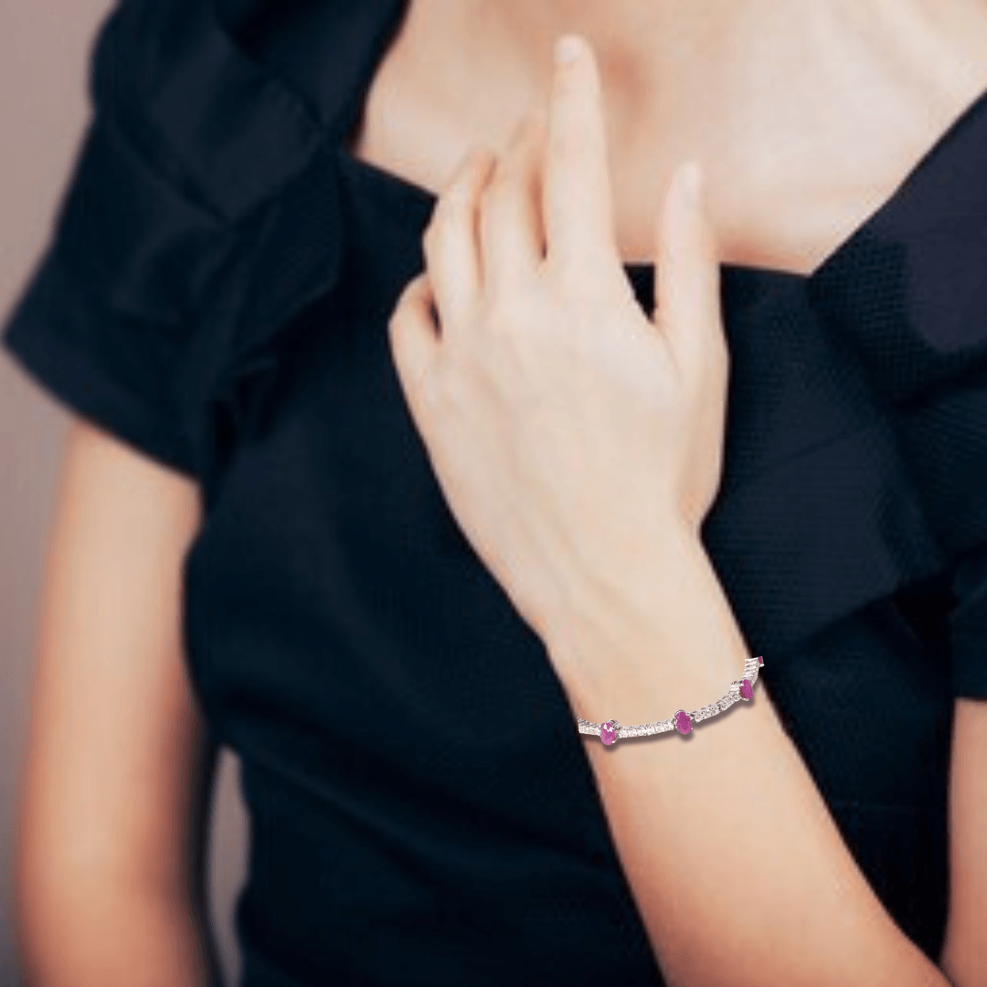Ruby Adjustable Bracelet for Women - Elegant Handmade Jewelry Gift for Birthday, Anniversary & Special Occasions