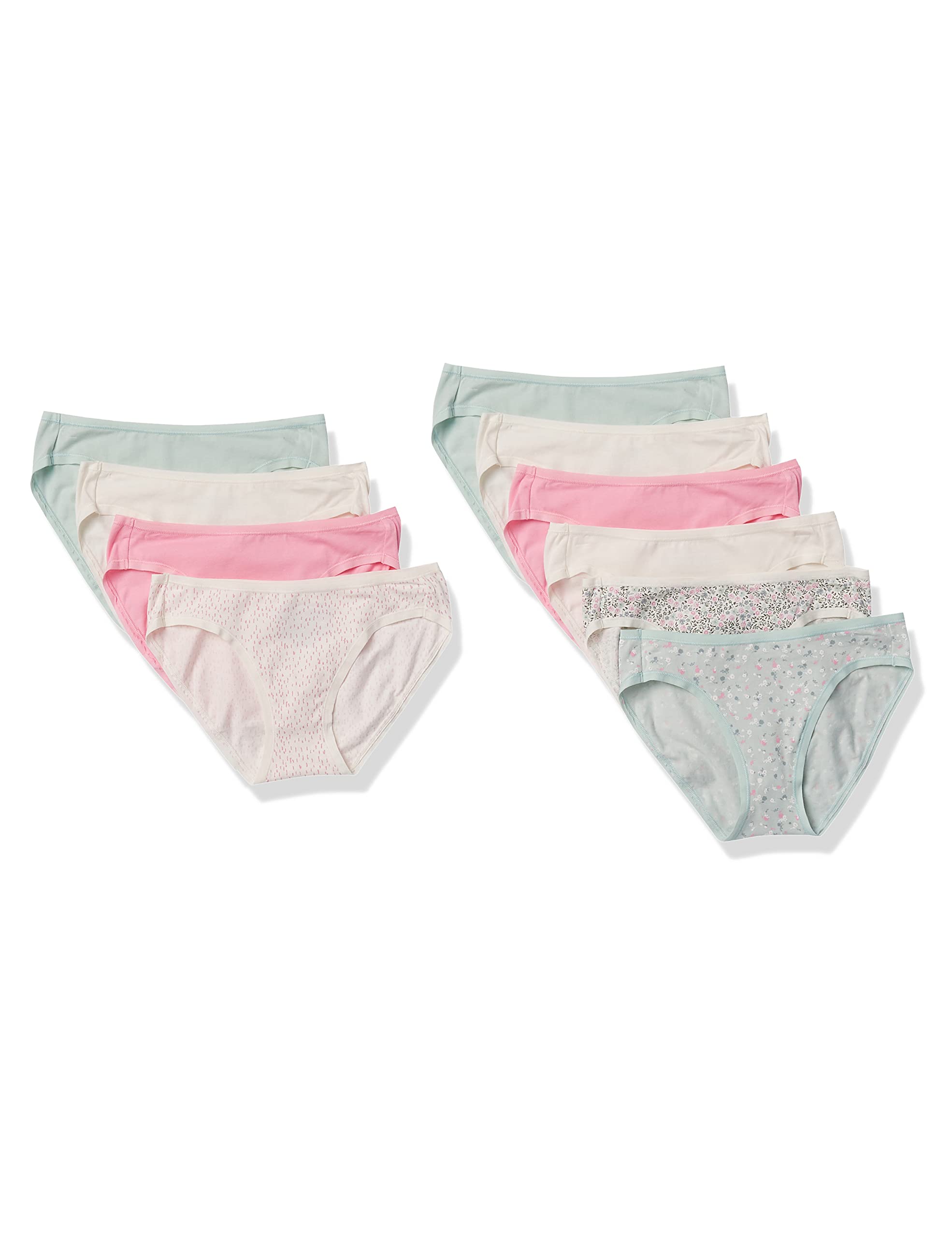 Amazon Essentials Women's Cotton Bikini Brief Underwear Multipack - Soft Breathable Panties for Everyday Comfort - Perfect for Work, Travel & Lounge Wear