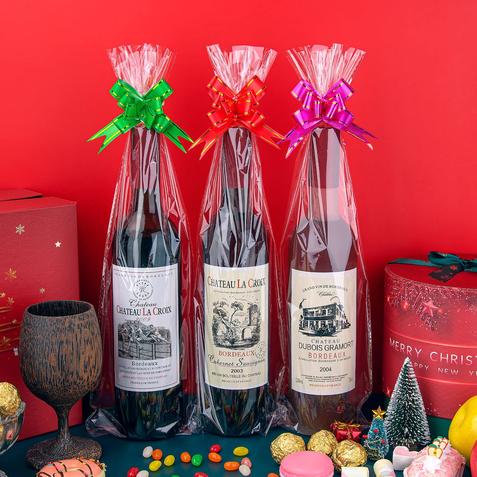 Awpeye 25-Pack Clear Cellophane Gift Bags - 2 Mil Thick Wide Opening for Mugs, Wine Bottles & Small Baskets | Perfect for Party Favors, Wedding Gifts & Retail Packaging