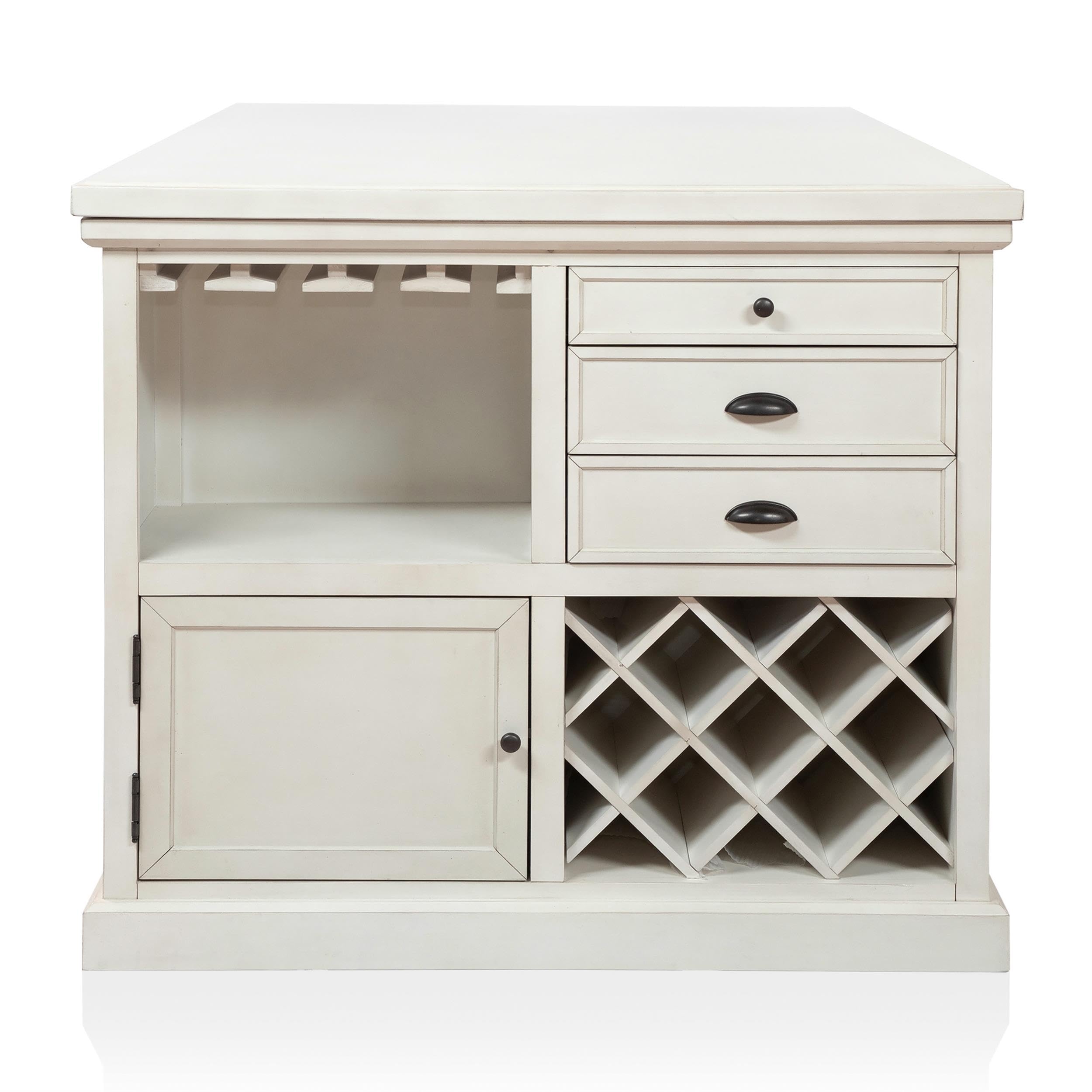 Furniture of America Ronan Wood Counter Height Dining Table in Antique White - Perfect for Kitchen, Breakfast Nook & Small Space Dining
