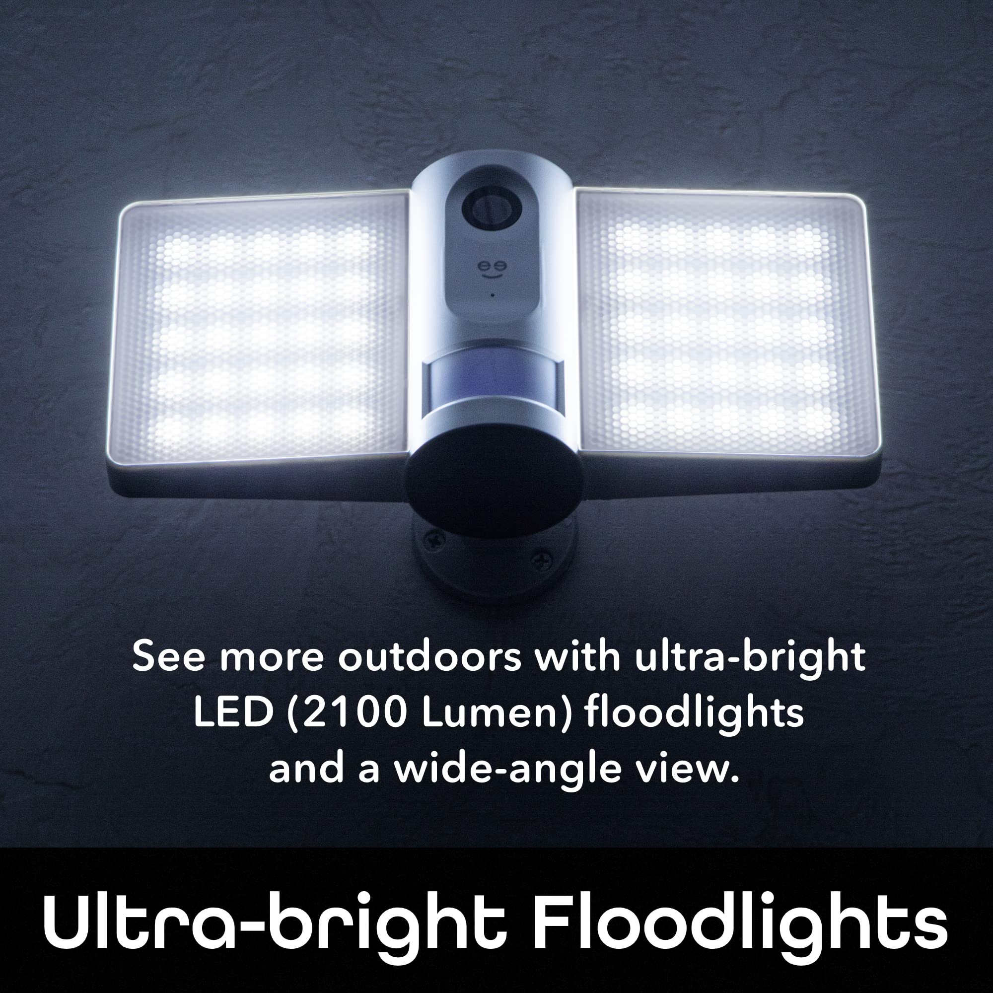 Geeni Smart Floodlight Camera - 1080P HD Security Camera with Motion Sensor, Night Vision, Two-Way Audio | Alexa & Google Assistant Compatible | Weatherproof WiFi Outdoor Camera for Home & Business Surveillance | Perfect for Driveway, Backyard & Garage Security