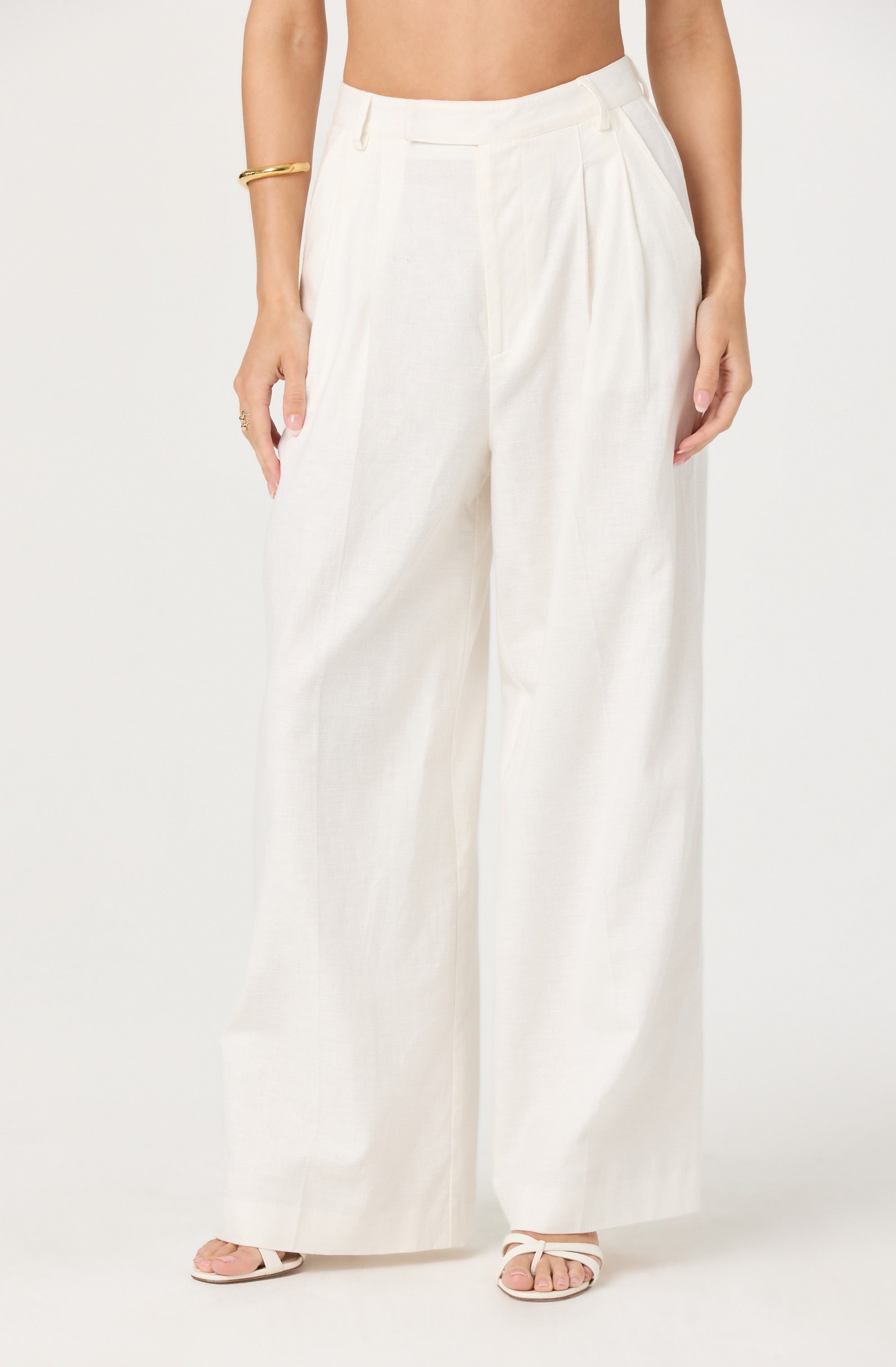 Milani Women's Linen Blend Trouser Pants - Comfortable & Stylish Casual Dress Pants for Work, Office & Travel