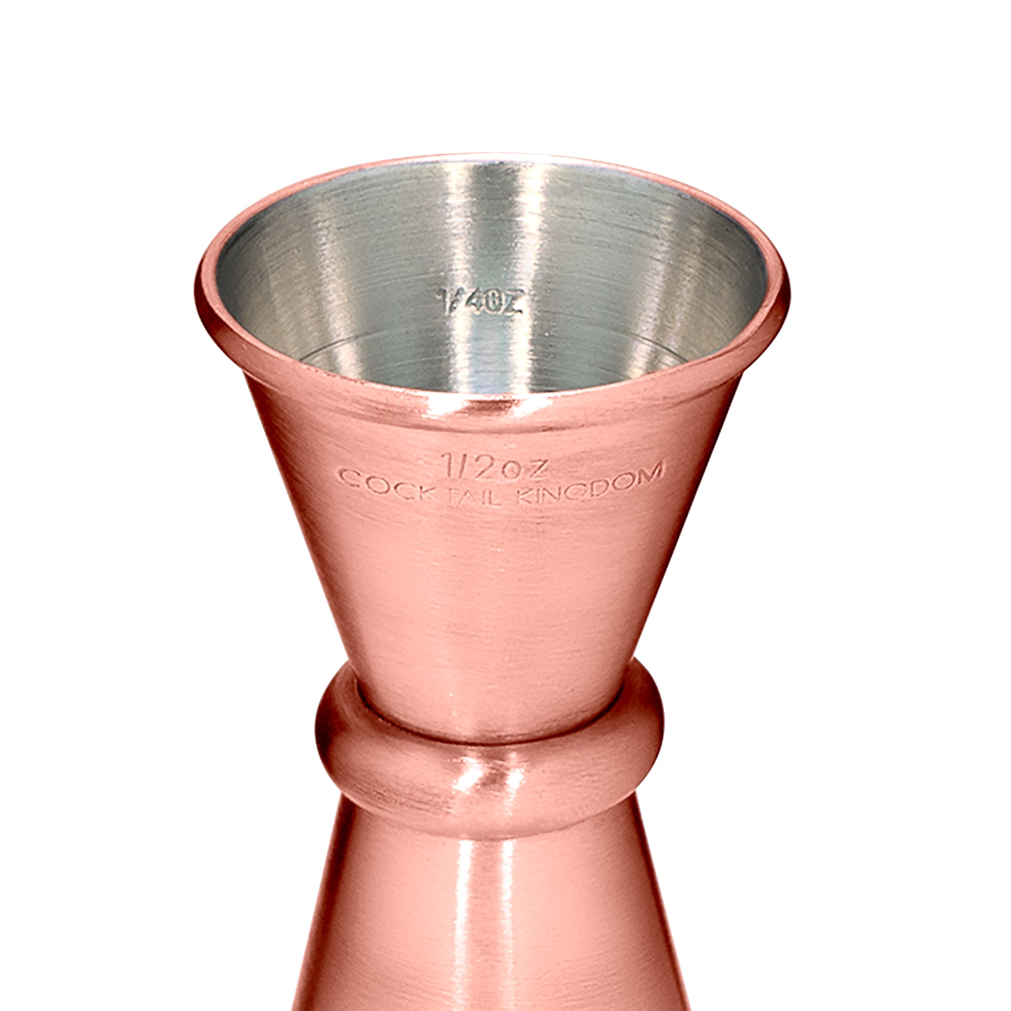 Japanese Style Copper Plated Jigger - 1/2oz & 3/4oz Double Sided Measuring Cup for Cocktails, Bartending, and Mixology - Perfect for Home Bars and Professional Use