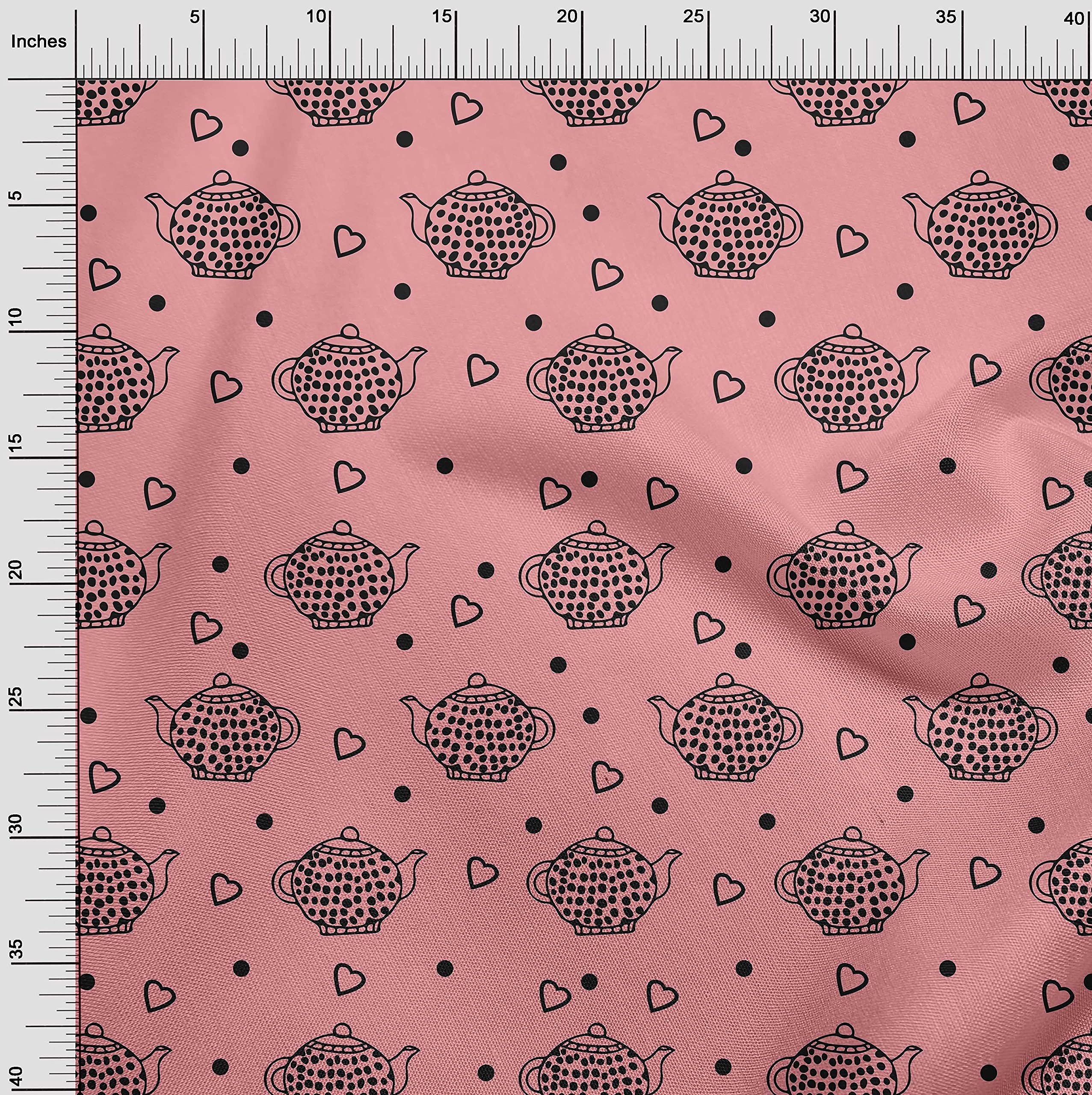 oneOone Cotton Cambric Medium Pink Fabric - 42 Inch Wide by Yard for Sewing, Tea Kettle Covers & Craft Projects | Perfect for DIY Home Decor, Quilting and Dressmaking