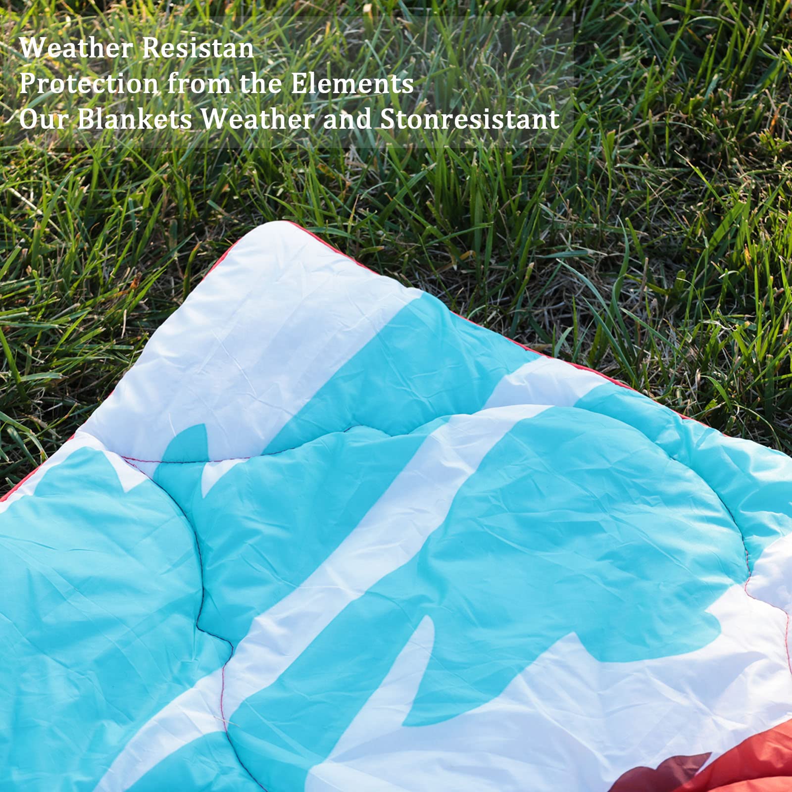 Premium Waterproof Camping Blanket - Ultra Warm & Cozy Travel Blanket for Outdoor Adventures, Hiking, Picnics & Beach - Lightweight & Compact (Red, 55
