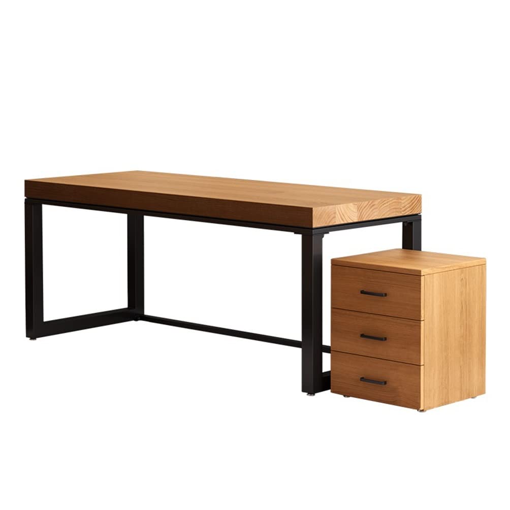 Premium Solid Wood Home Office Computer Desk - Modern Gaming & Study Desk with Storage Drawers & Sturdy Metal Legs, Adjustable Width 120-280cm (280x100x75cm/110x39x30in) - Perfect for Remote Work, Online Classes & PC Gaming Setup