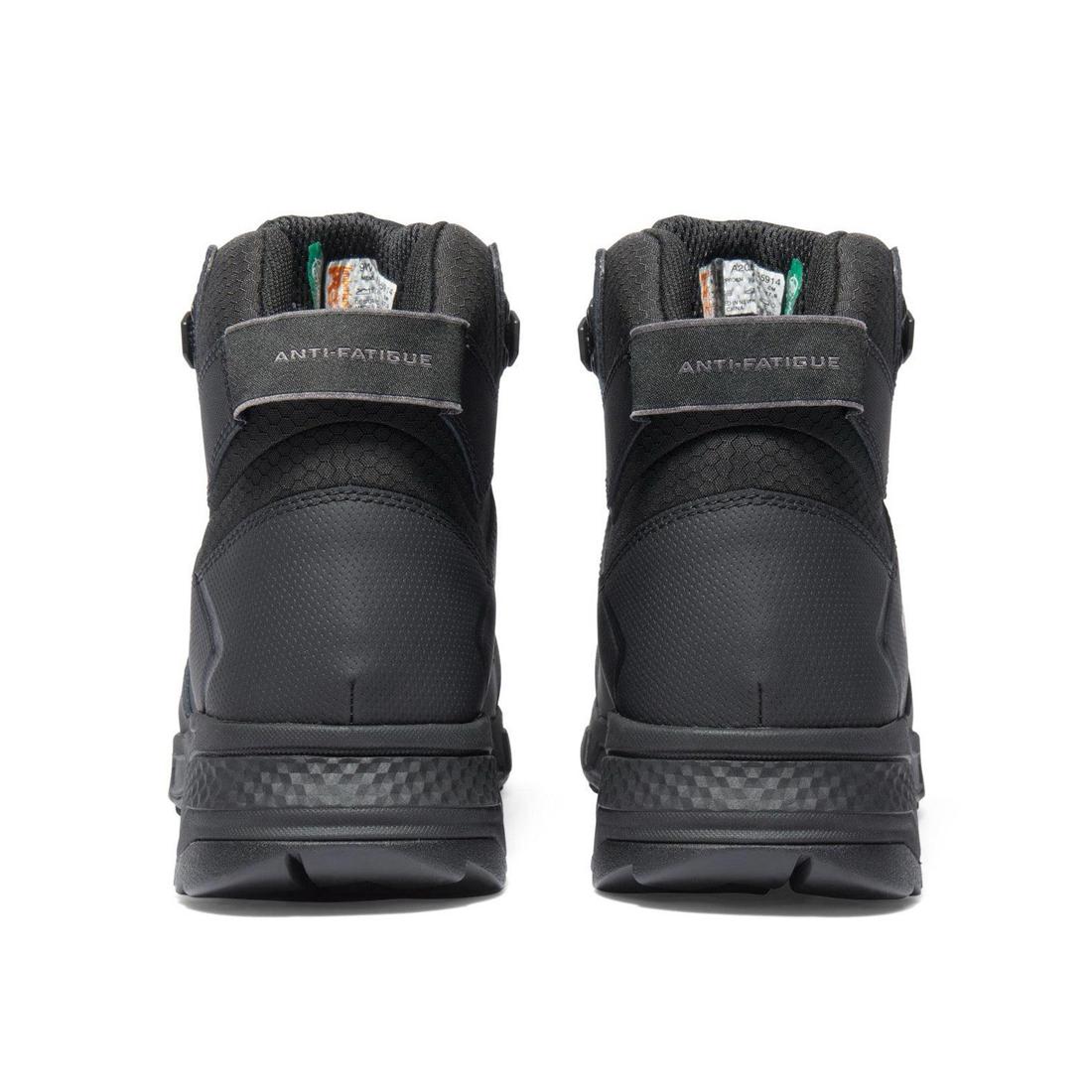 Switchback 6 Inch Composite Toe Waterproof Work Boots for Men - Black Safety Shoes for Construction, Warehouse & Outdoor Work