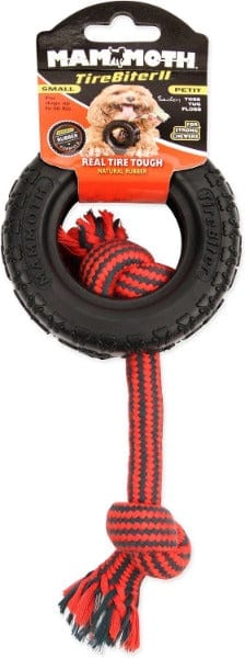 **Mammoth TireBiter II with Rope - Durable Chew Toy for Aggressive Chewers - Perfect for Large Dogs, Playtime & Training**