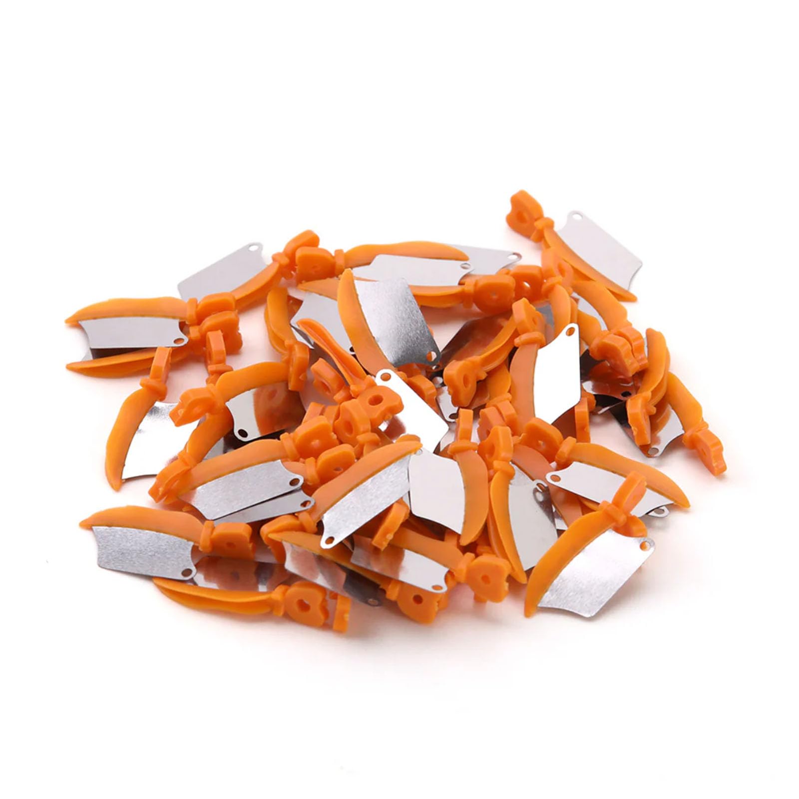 40Pcs Dental Wedge Knife - Stainless Steel Interproximal Plastic Wedges for Teeth (Orange, Medium) - Perfect for Dental Procedures, Orthodontics & Oral Hygiene Care