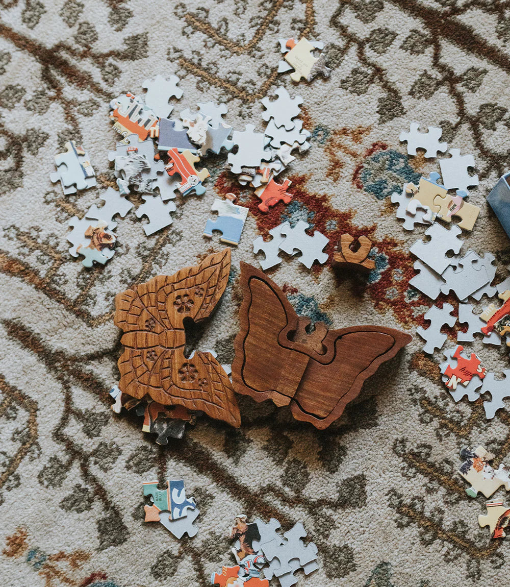 Butterfly Rosewood Puzzle Box - Handcrafted Wooden Brain Teaser & Secret Storage - Perfect for Gifts, Home Decor, and Puzzle Enthusiasts