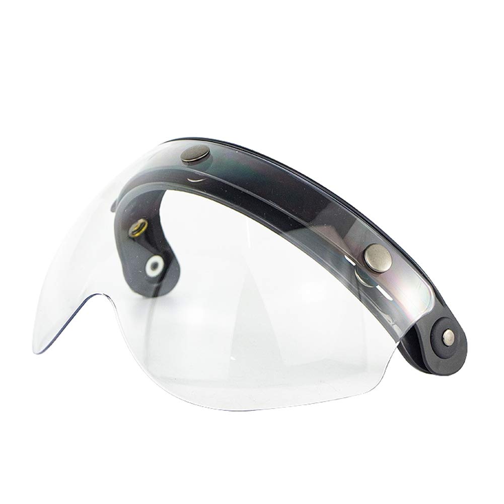 Universal 3-Snap Motorcycle Helmet Visor - Clear Shield for Riding Safety