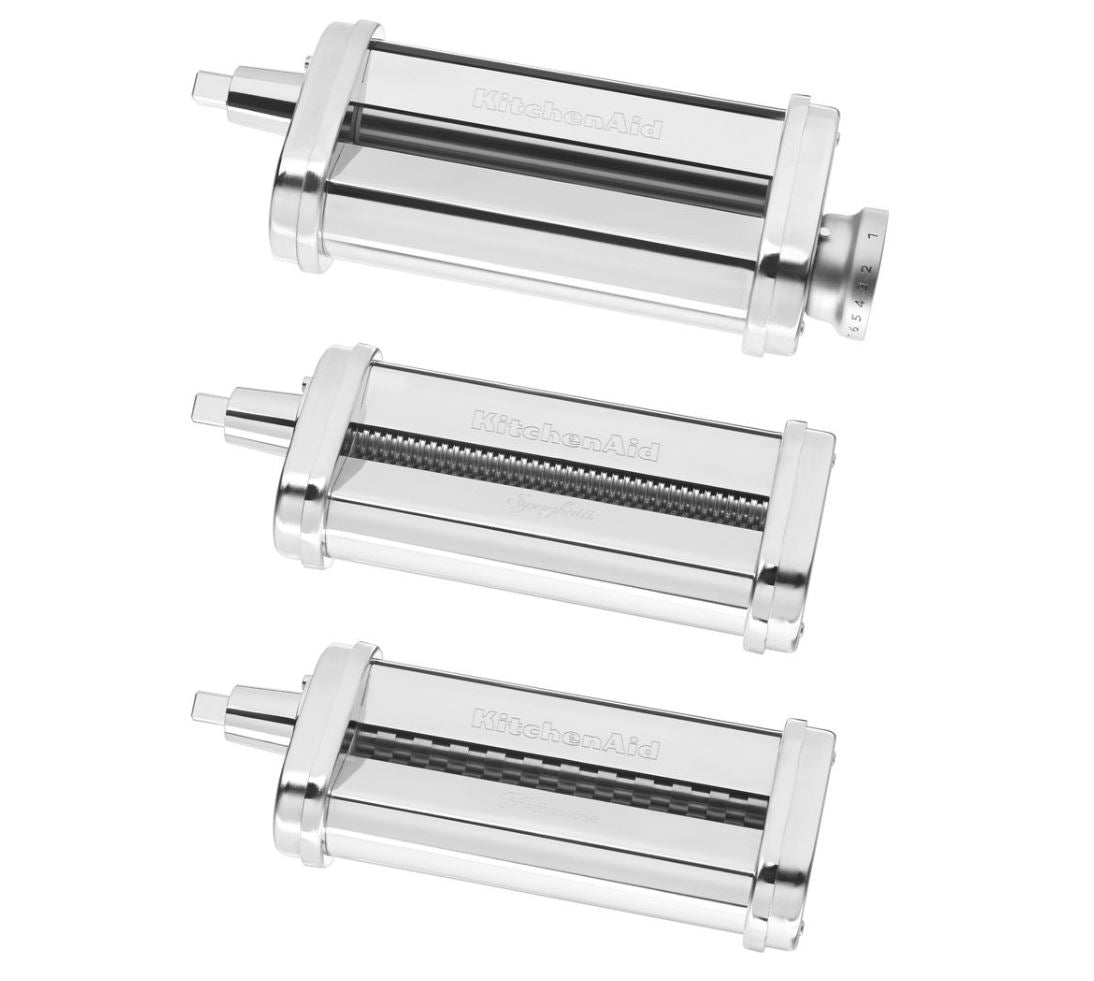 KitchenAid 3-Piece Pasta Roller & Cutter Set - Stainless Steel Pasta Maker Attachment for Stand Mixers - Perfect for Homemade Lasagna, Ravioli & Fettuccine
