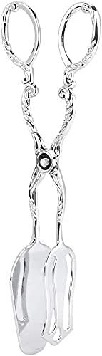 Premium Stainless Steel Catering Tongs - Pointed Head Bread & Cake Tongs for Buffet, BBQ, Salad - Kitchen Serving Utensils for Baking, Cooking & Party Food Display (Set of 2)