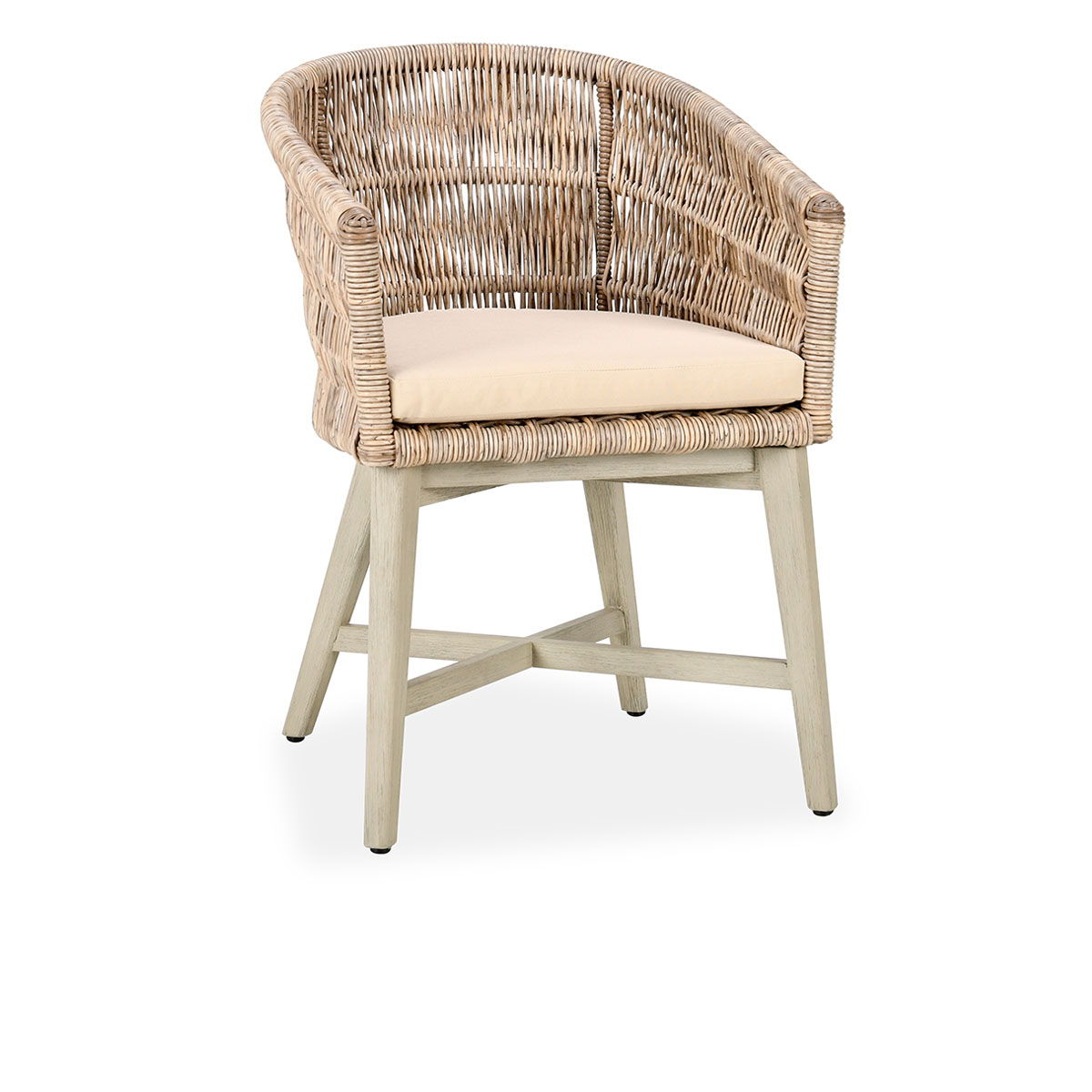 Collins Outdoor Dining Chair - Natural/Sand Color - Weather-Resistant Patio Furniture for Garden, Poolside & Backyard Dining