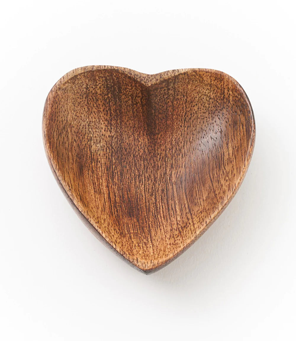 Handcrafted Heart-Shaped Wooden Mini Dish & Trinket Tray for Jewelry, Keys, Coins - Perfect for Valentine's Day Gifts, Home Decor & Bathroom Organization