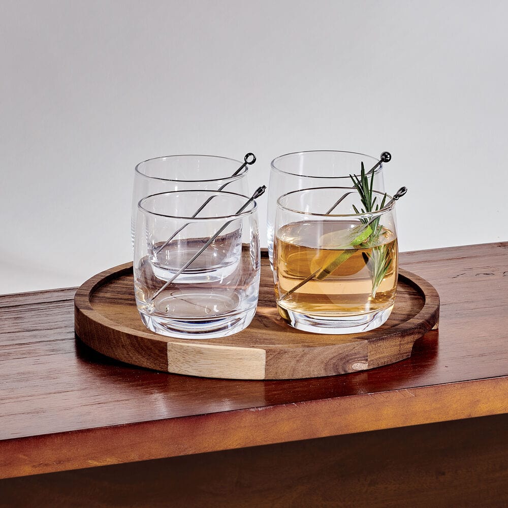 Glenwood 9-Piece Double Old Fashioned Bar Set - Premium Cocktail Glasses for Whiskey, Bourbon & Scotch - Perfect for Home Bars, Parties & Entertaining