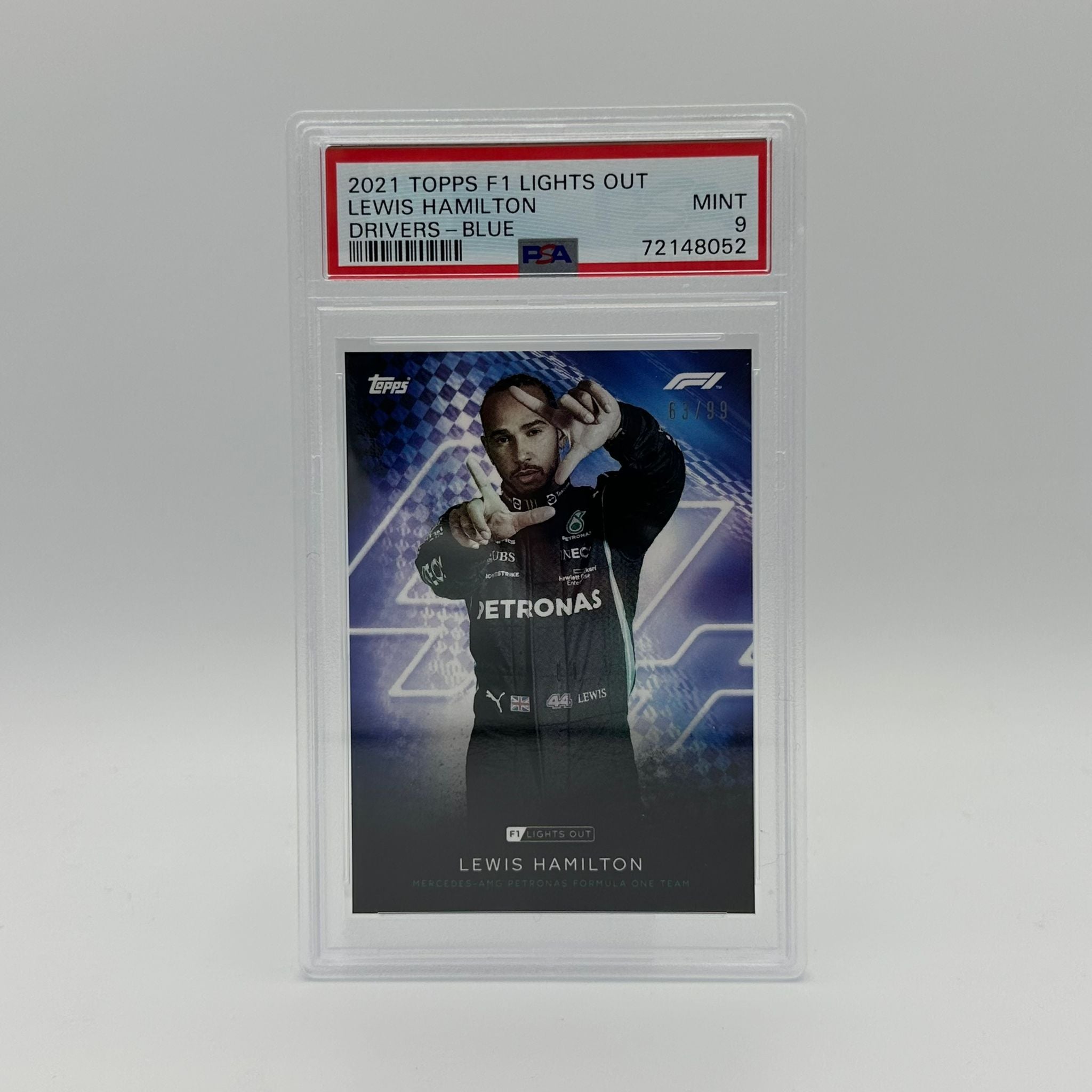 PSA 9 Graded 63/99 Lewis Hamilton Blue Parallel Racing Card - Perfect for Collectors, Fans & Sports Memorabilia Displays