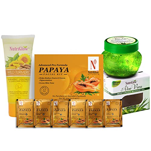 Papaya Facial Kit+Turmeric Face Wash+Aloe Vera Gel
