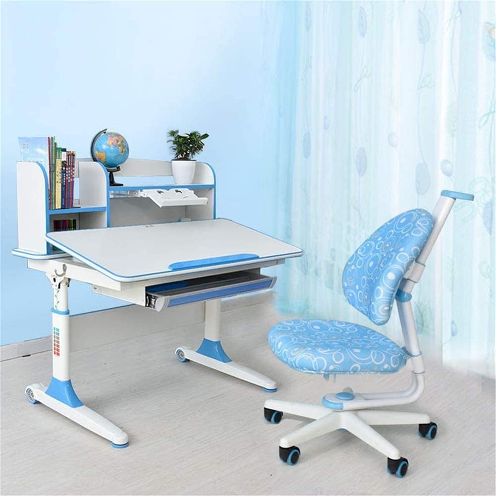 **WSN Adjustable Kids Study Table and Chair Set - Ergonomic Children's Desk with Tiltable Top, Height-Adjustable for School & Home Learning** - Perfect for Homework, Online Classes & Creative Activities