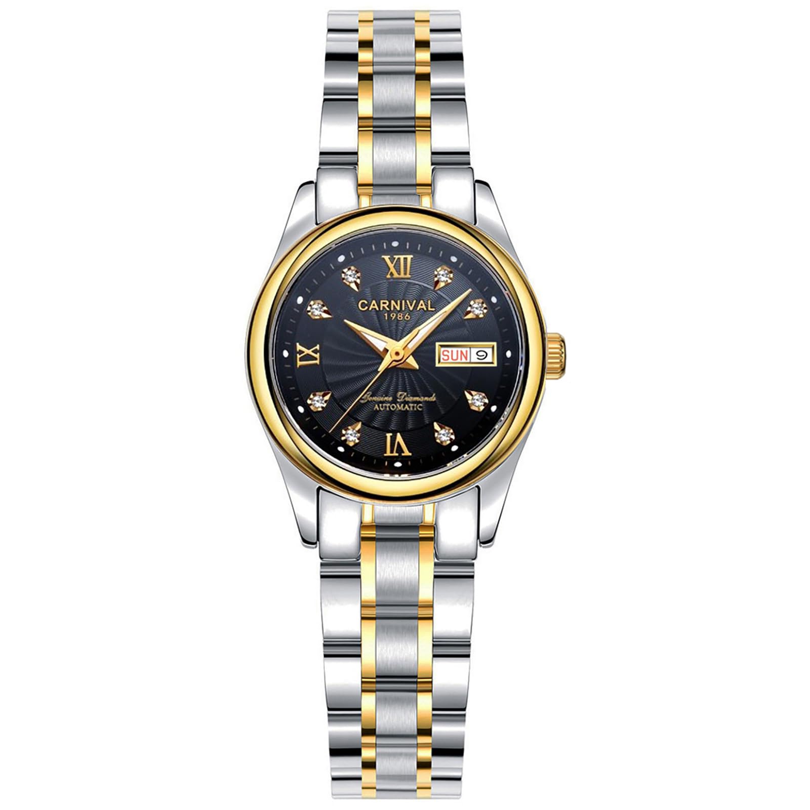 MASTOP Women's Luxury Automatic Mechanical Watch - Stainless Steel Band, Waterproof, Diamond Accents - Perfect for Business, Party & Everyday Wear