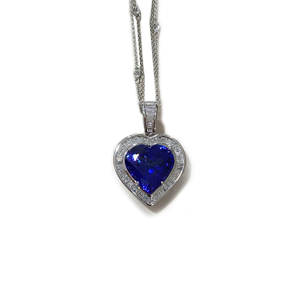14K White Gold Tanzanite Pendant Necklace for Women - Genuine Tanzanite Gemstone Jewelry Gift for Birthday, Anniversary & Special Occasions