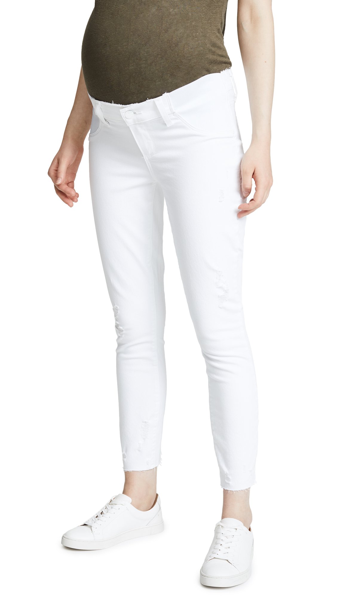 PAIGE Women's Maternity Verdugo Mid Rise Ultra Skinny Crop Jeans - Stretchy Comfort for Pregnancy & Postpartum - Perfect for Work, Casual Outings & Everyday Wear