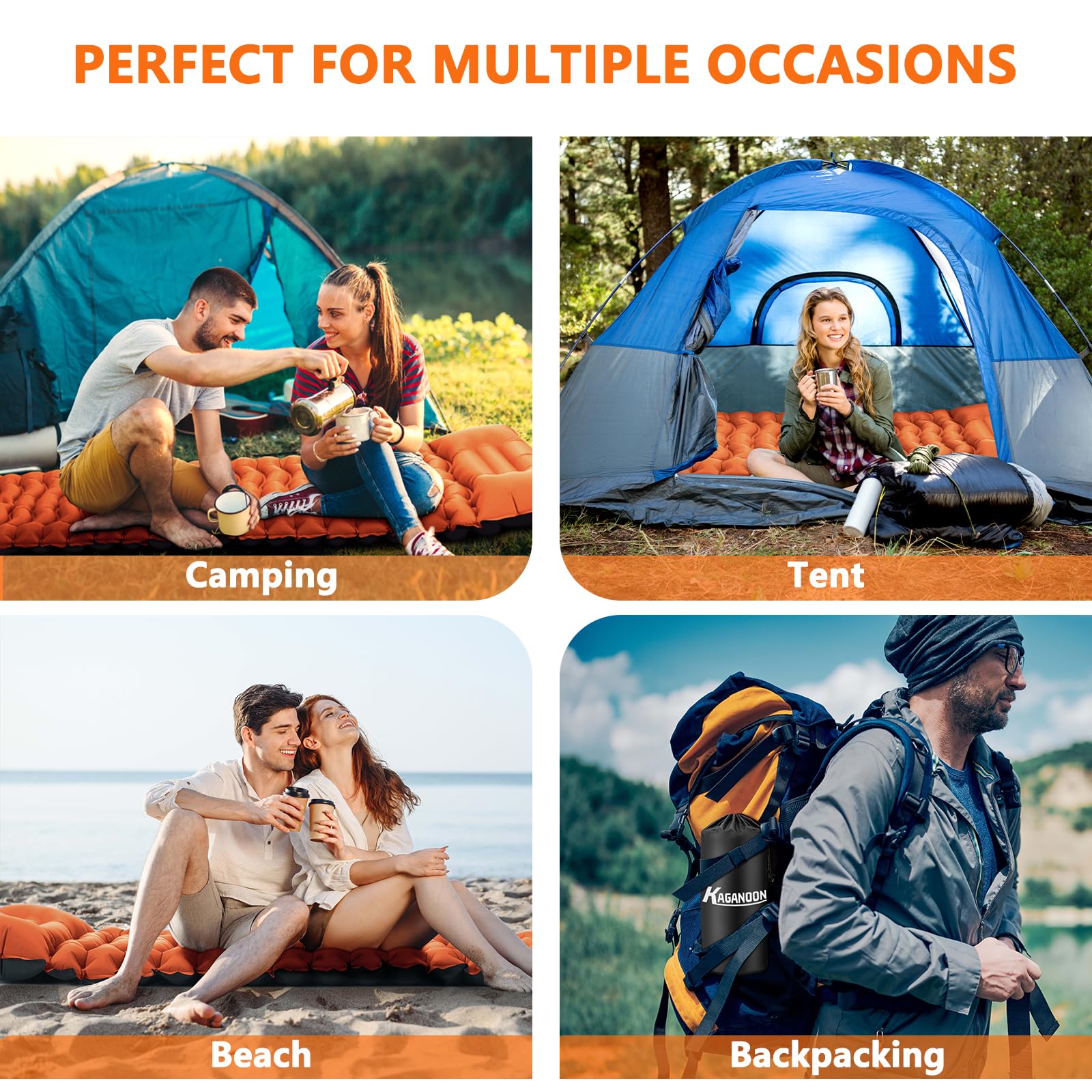 Ultralight Inflatable Camping Sleeping Pad with Built-in Pillow & Foot Pump - Compact Air Mattress for Backpacking, Hiking, Travel - Perfect for Outdoor Adventures, Camping Trips & Backcountry Exploration